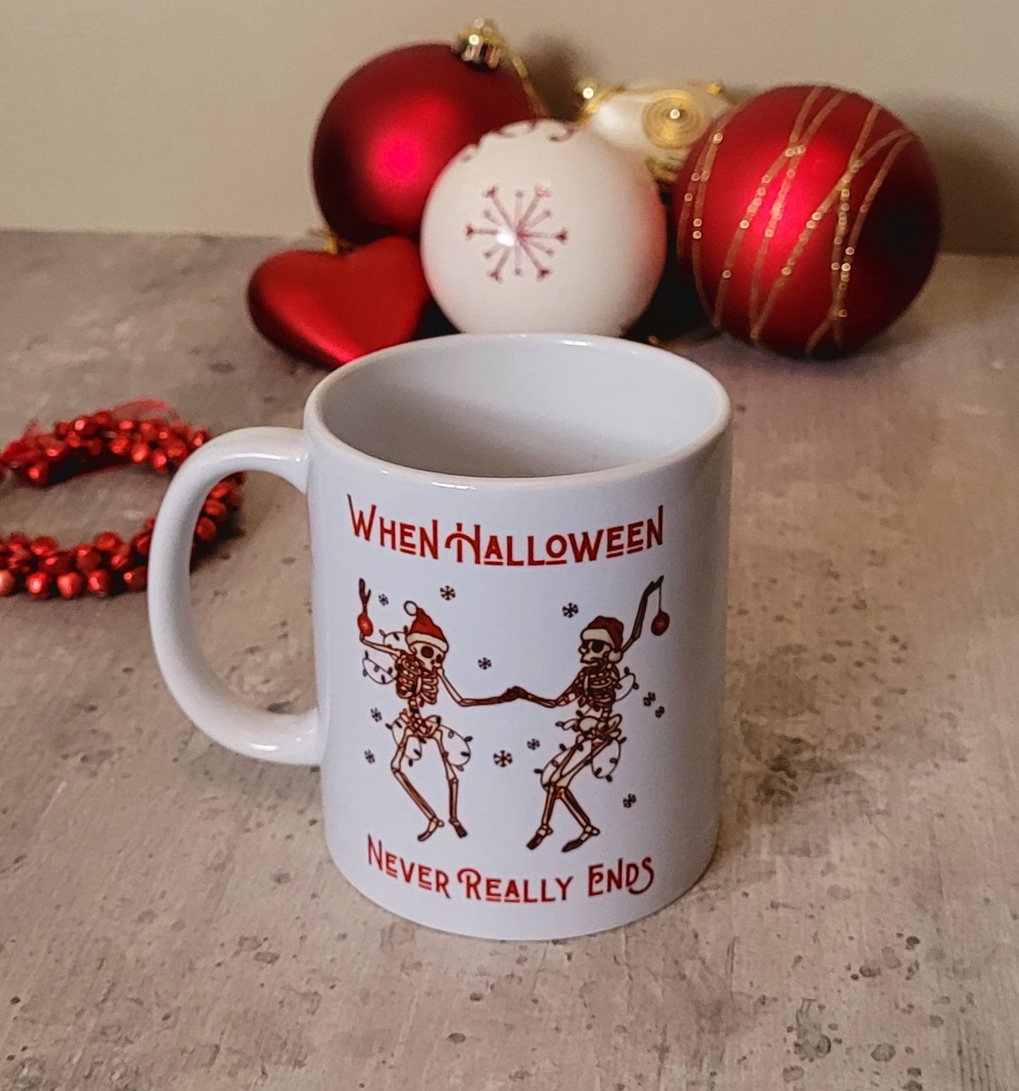 Merry & Fright Gothic Christmas Mug – Skull Santa Design | Spooky Xmas Gift UK