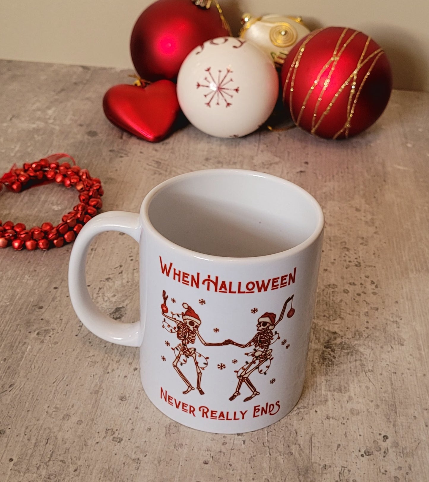 Merry & Fright Gothic Christmas Mug – Skull Santa Design | Spooky Xmas Gift UK