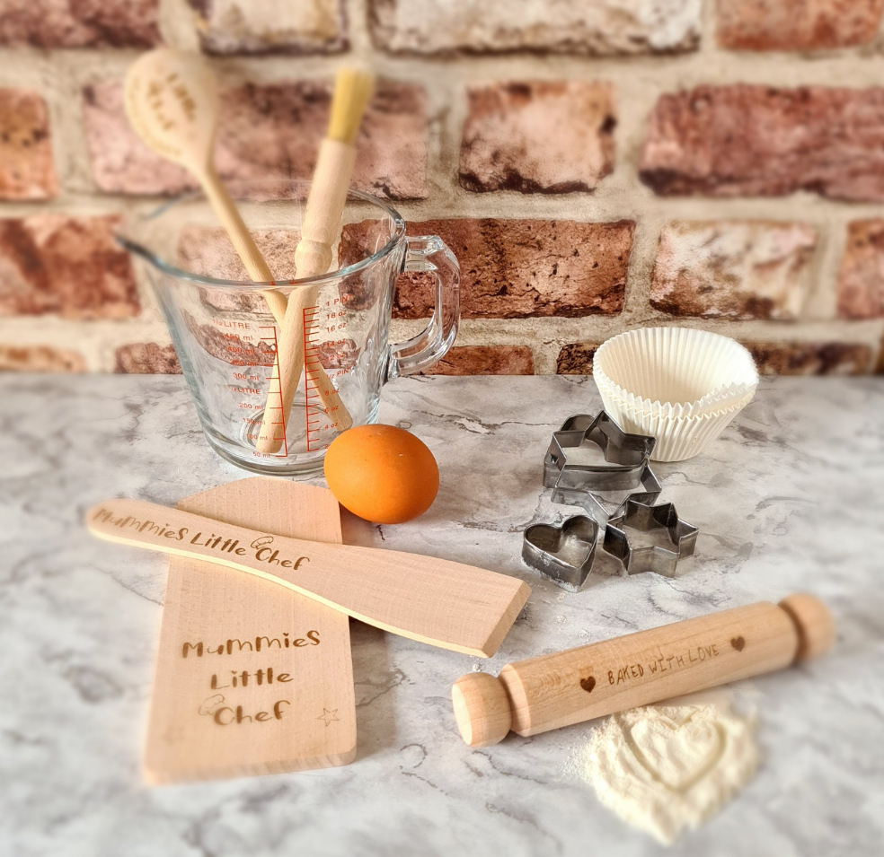 Childrens Personalised Wooden Baking Set