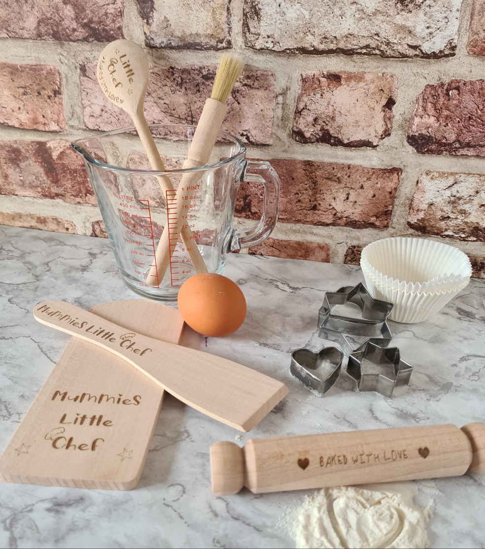 Childrens Personalised Wooden Baking Set