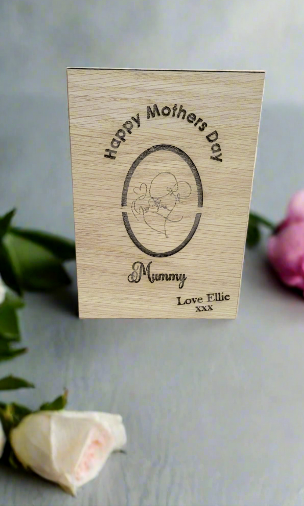 Personalised Wooden Mothers Day Cards – Specially Engraved For Mums