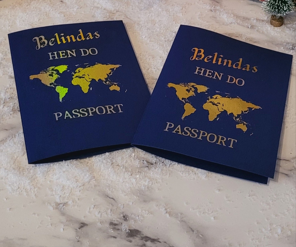 Personalised Hen/Stag Passport Foil Invitations With Scratch & Reveal.