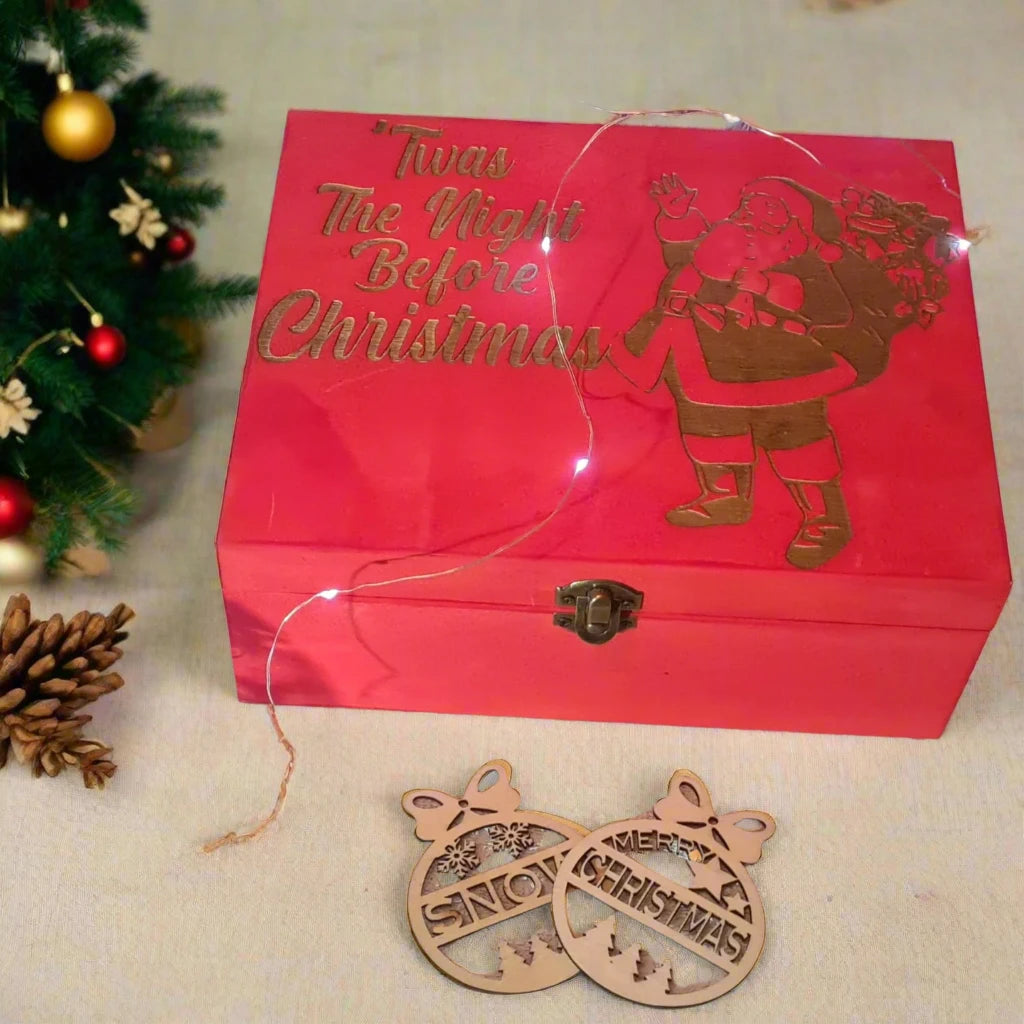 red santa christmas eve box