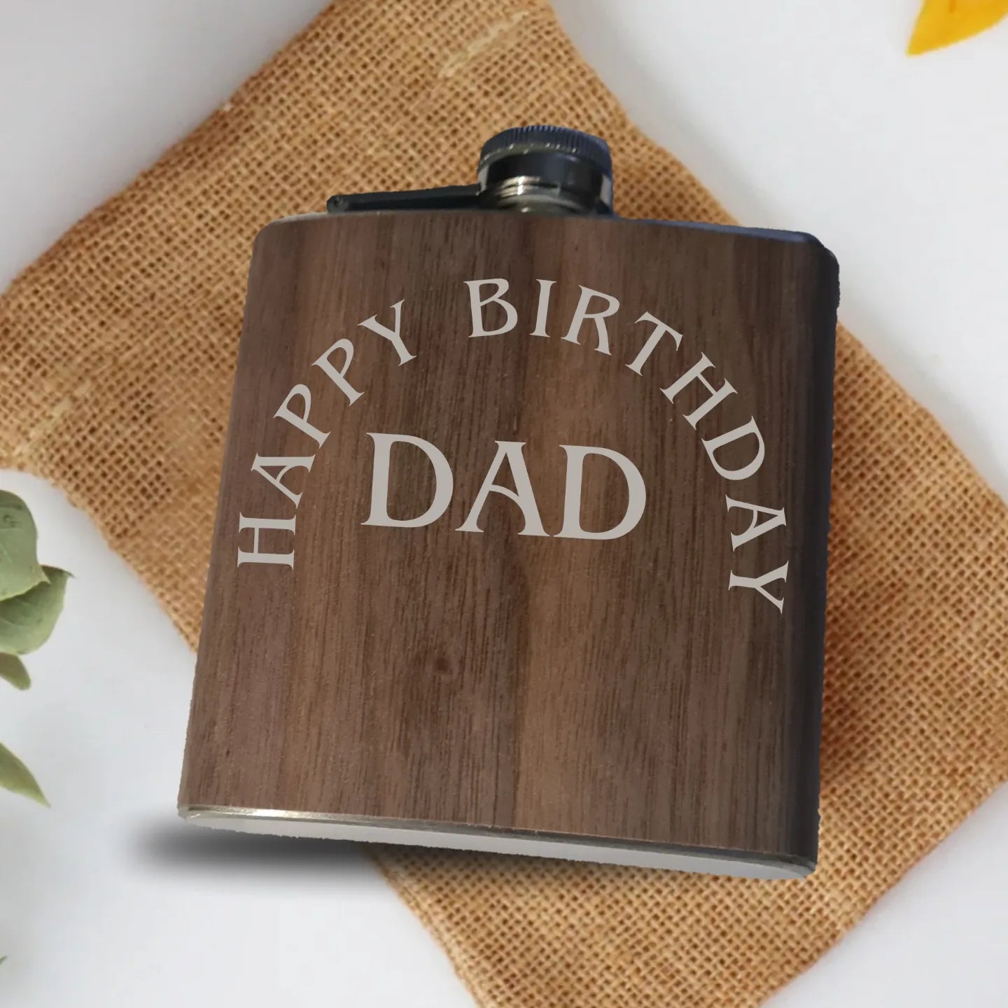 Personalised Engraved Wooden Hip Flask