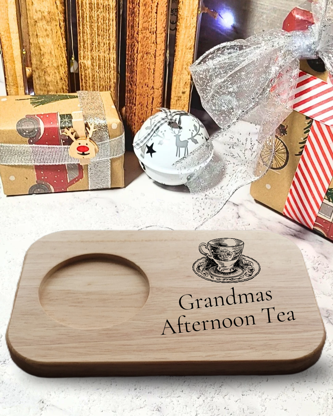 Personalised tea tray for her