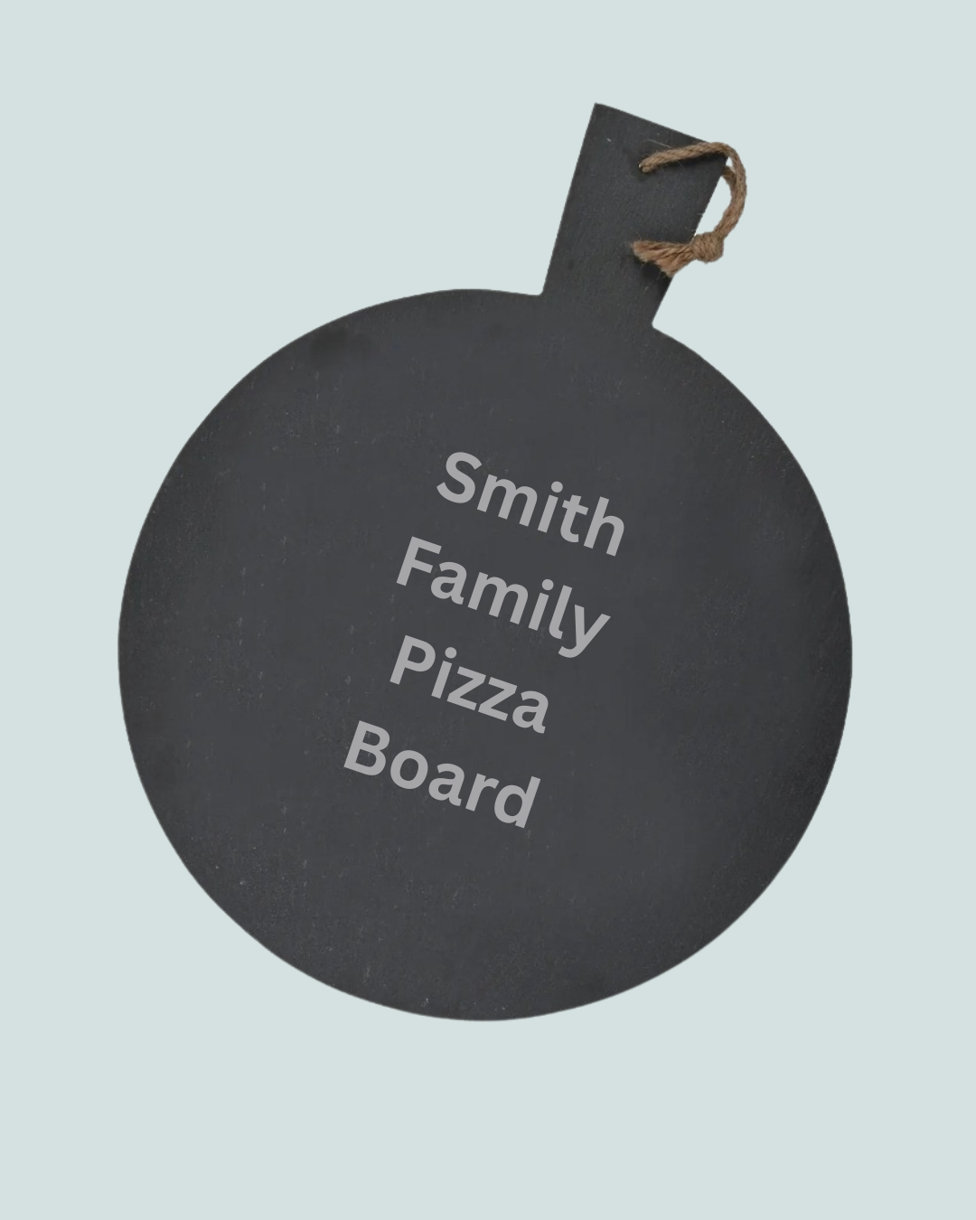 Engraved round pizza serving board gift for couples