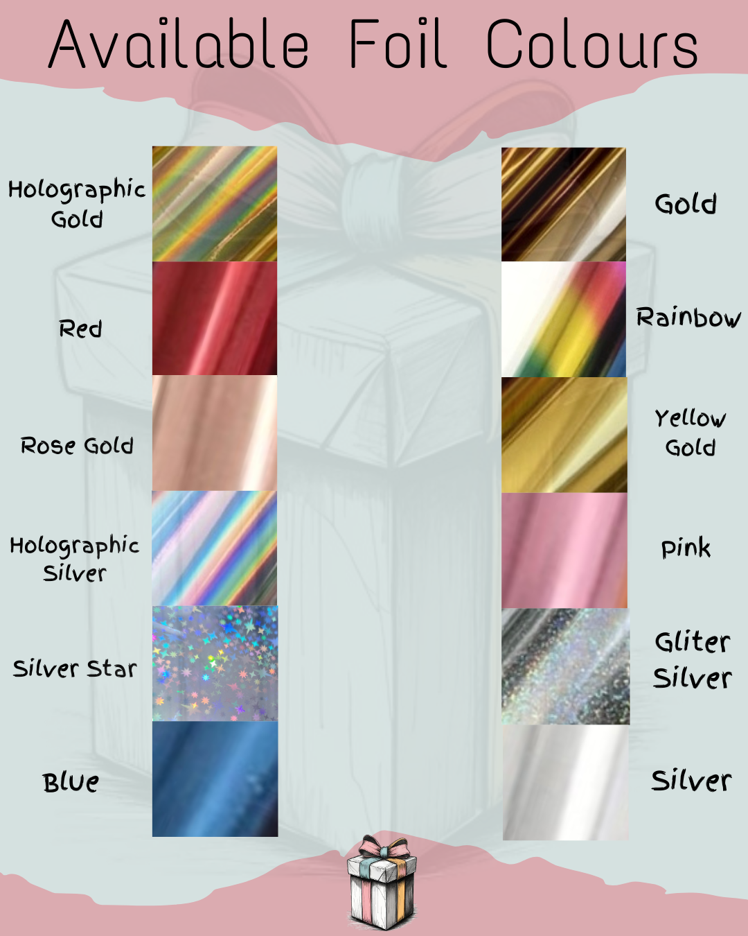 foil ticket available colours