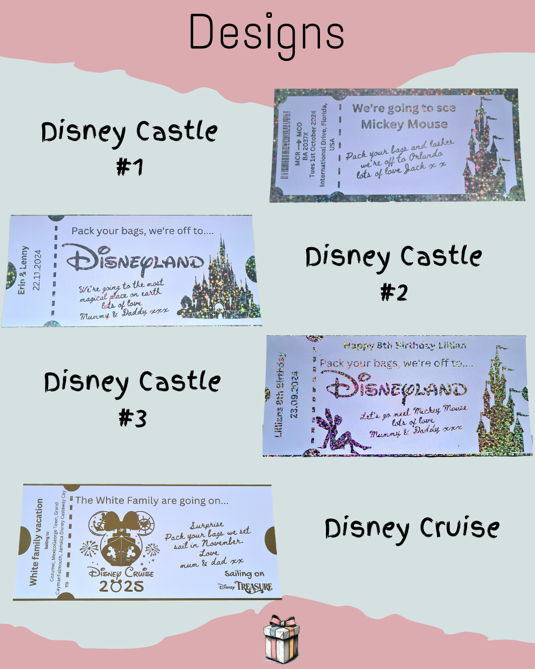 Personalised Foiled Boarding Pass and Custom Golden Ticket - Unique Foil Voucher for a Special Surprise Gift