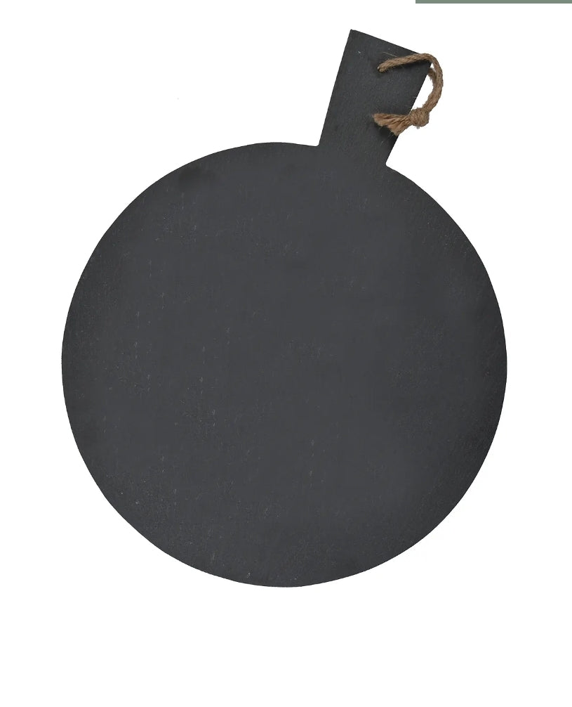 Personalised slate pizza paddle board engraved with names