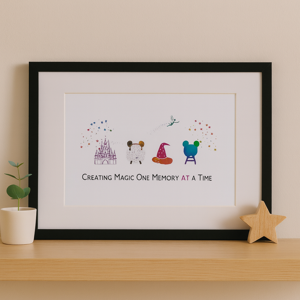 Personalised Disney-Inspired Foil Print in Frame – Magical Family Keepsake