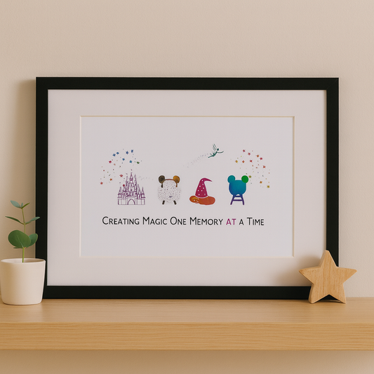 Personalised Disney-Inspired Foil Print in Frame – Magical Family Keepsake