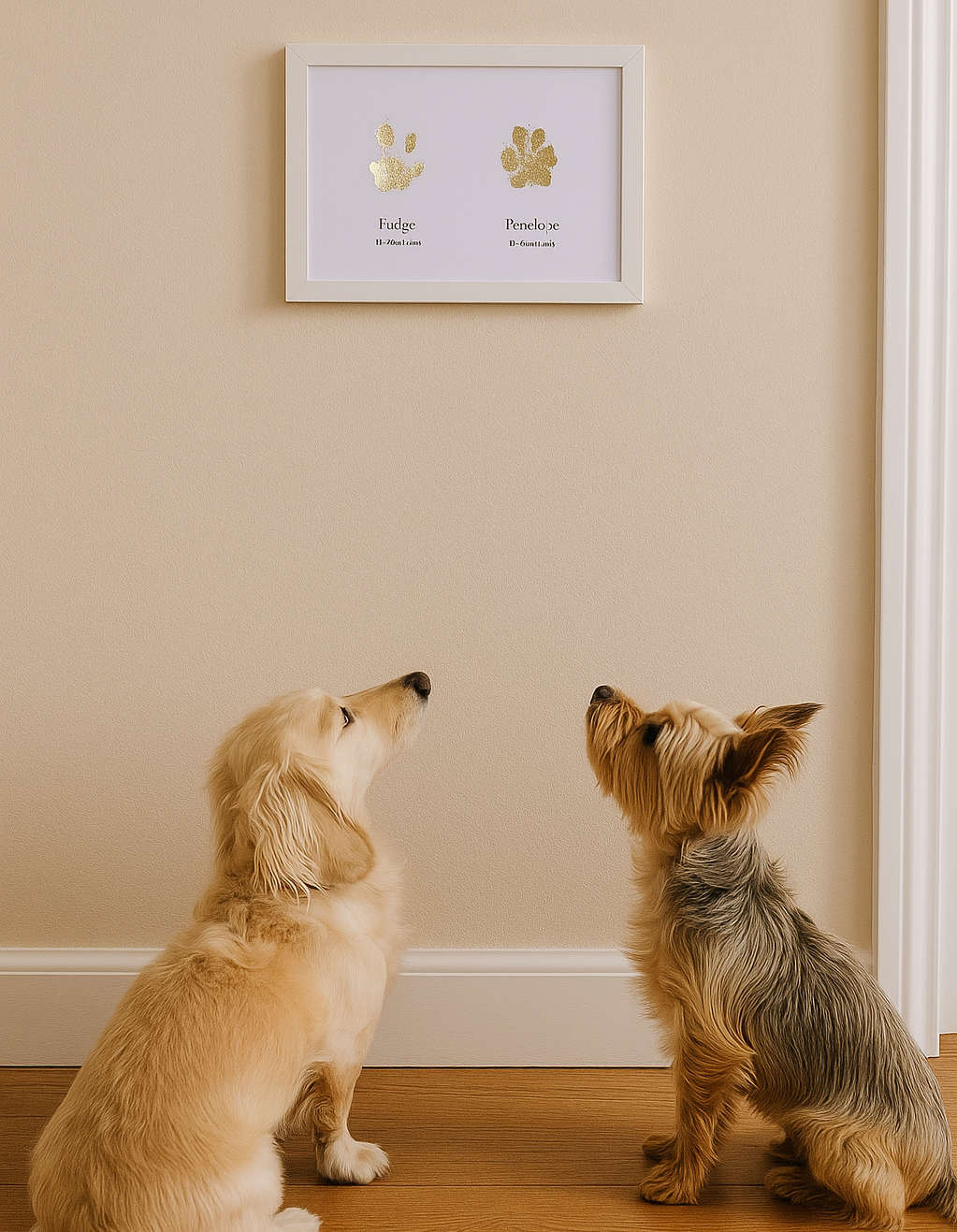 Personalised A4 Pet Paw Print in Frame - Unique Keepsake Gift