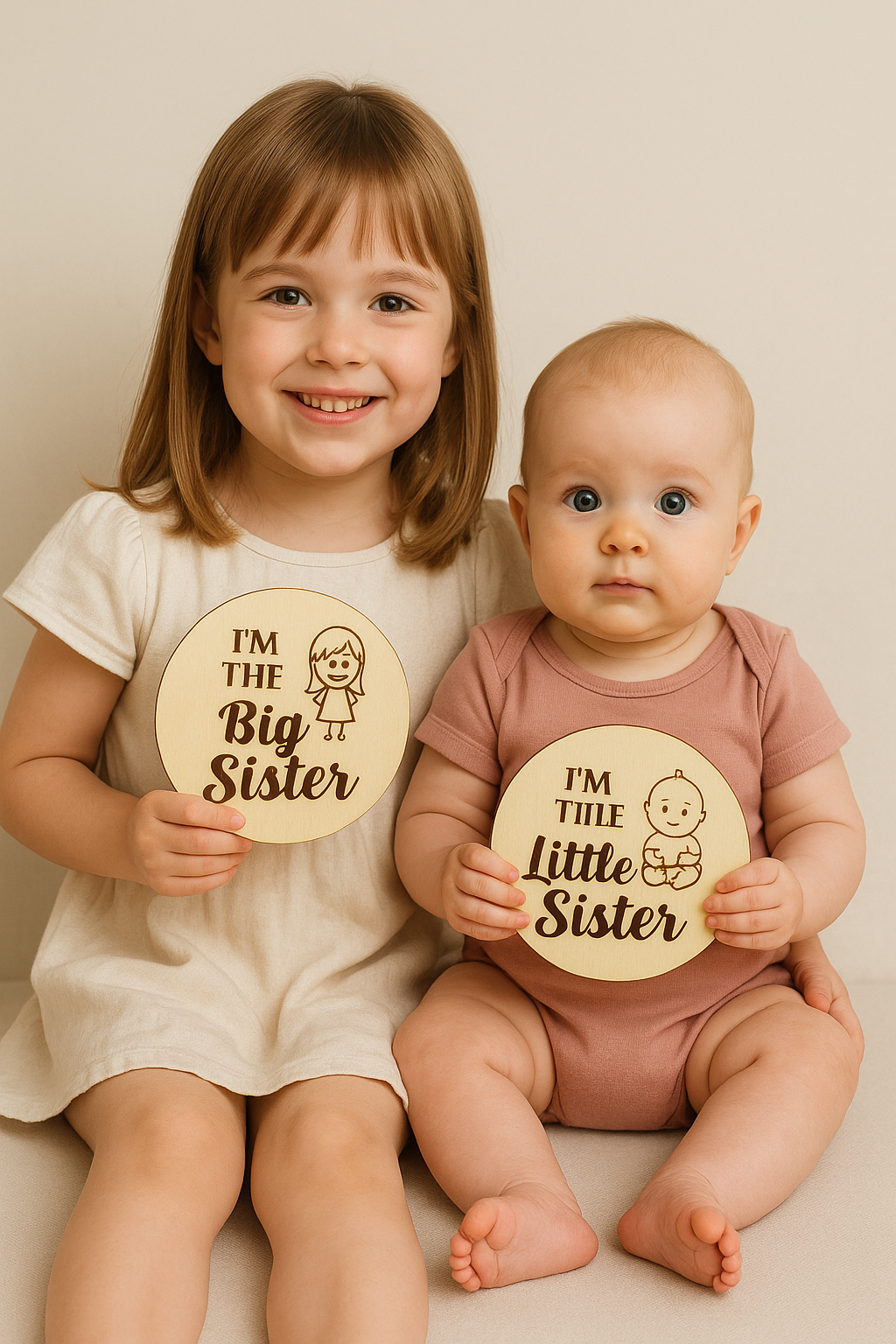 Personalised Sibling Pregnancy Announcement Sign | Wooden Photo Prop