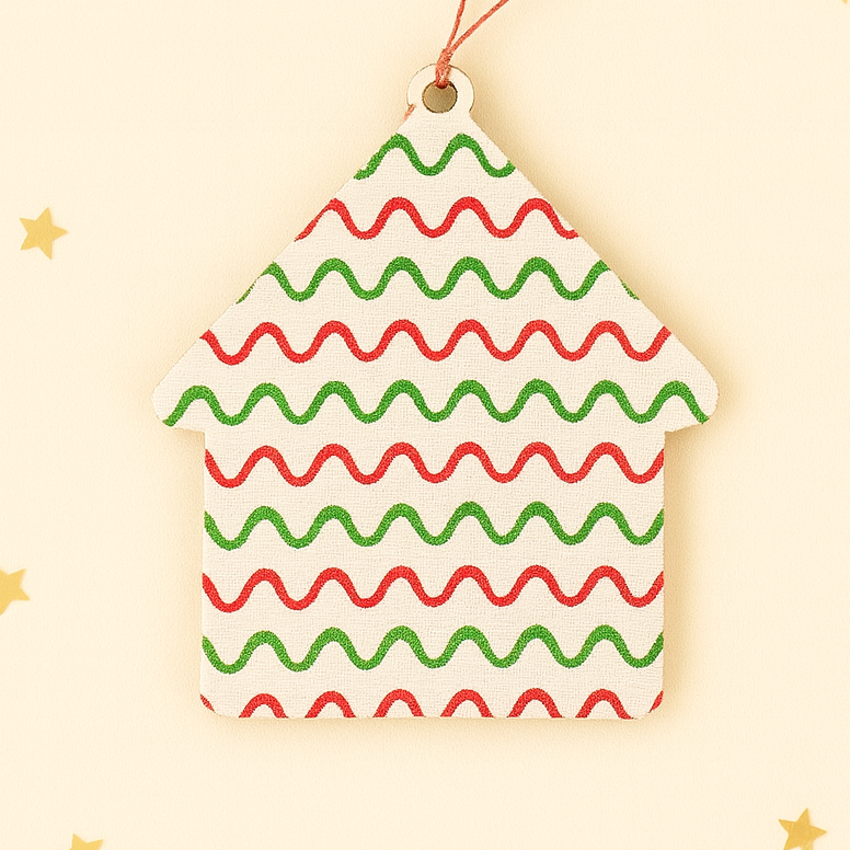 Red and green cotton printed lined material example