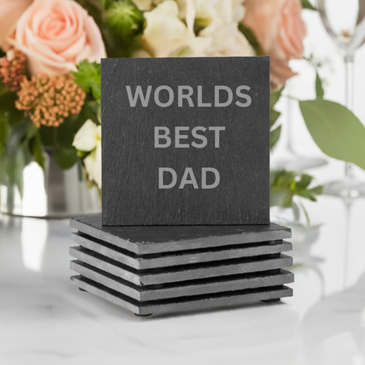 Worlds Best Dad engraved coaster