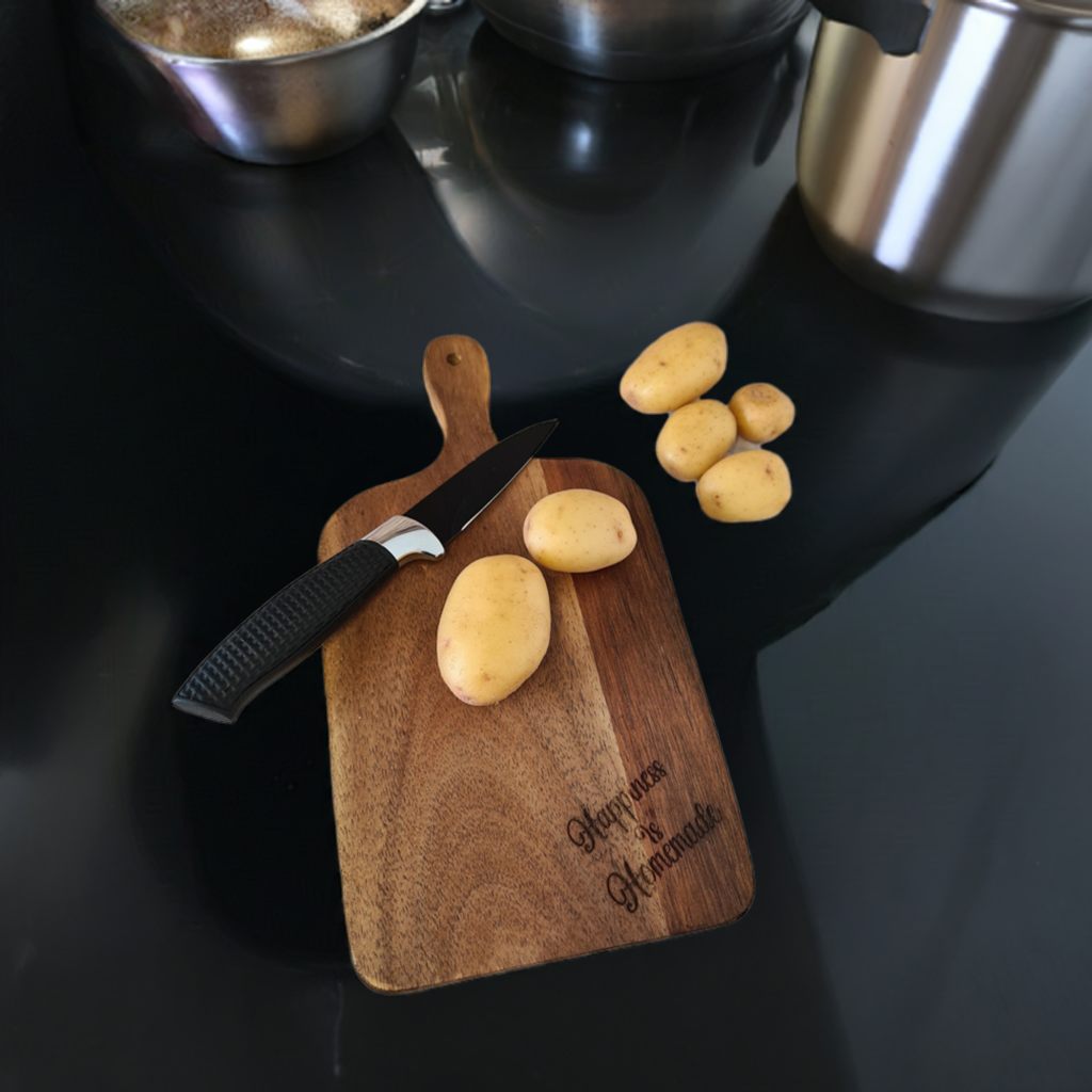 happiness is homemade engraved chopping board