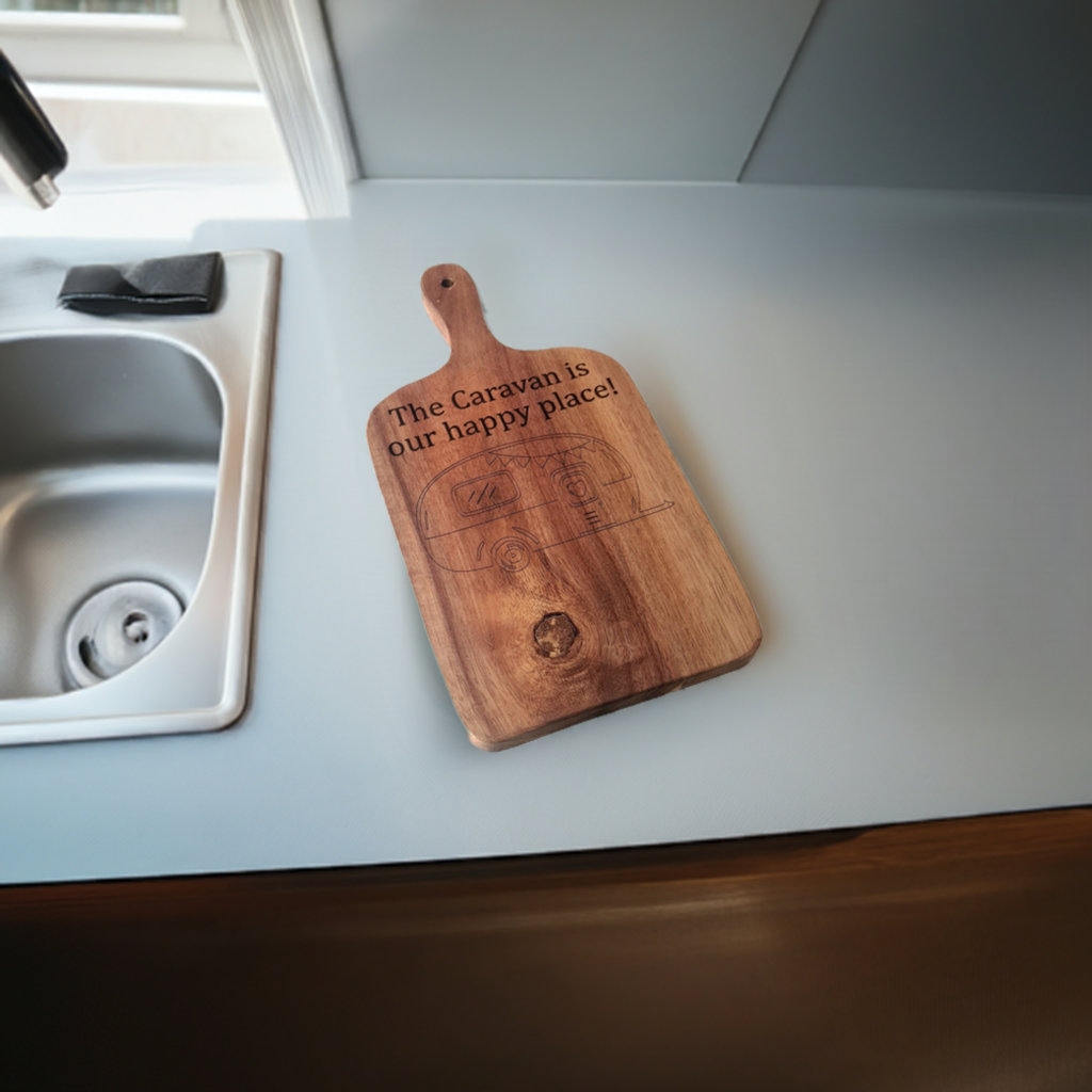 wooden caravan chopping board