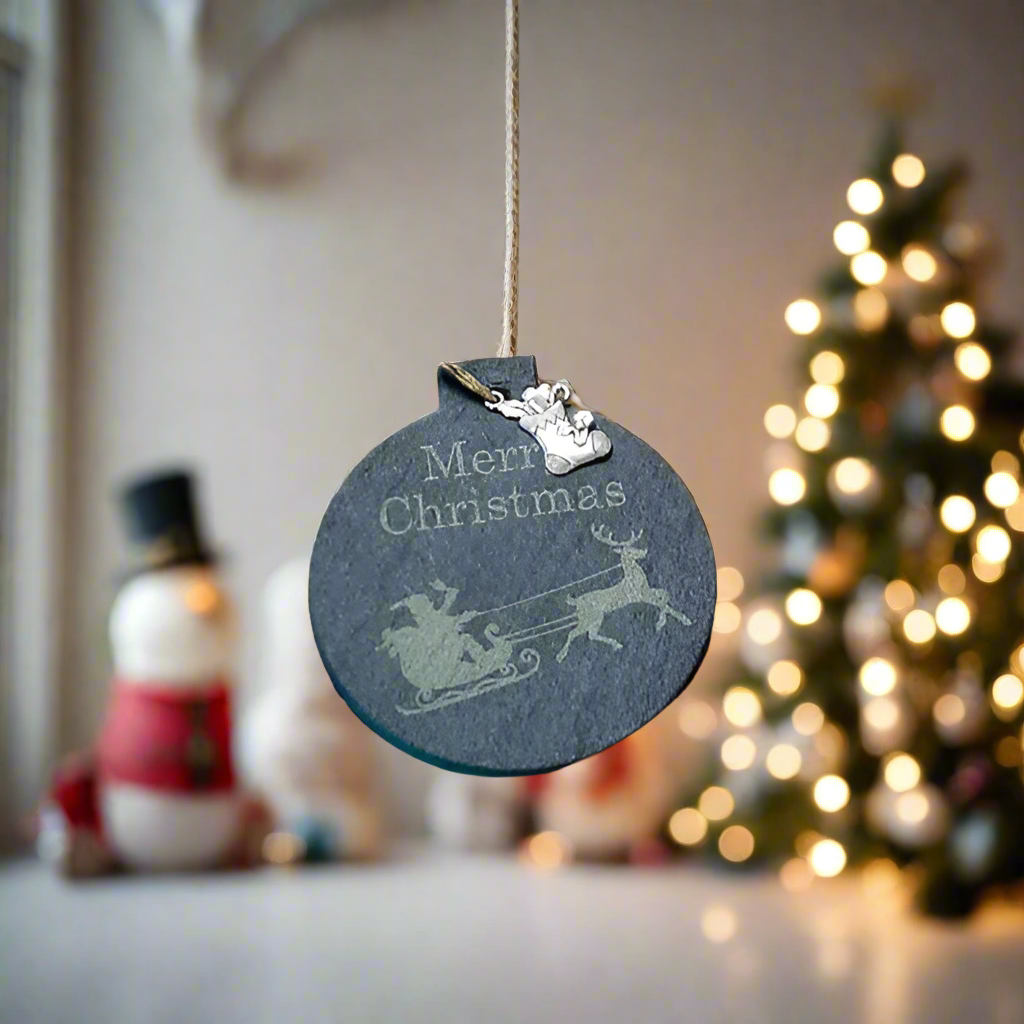 merry christmas round ornament 