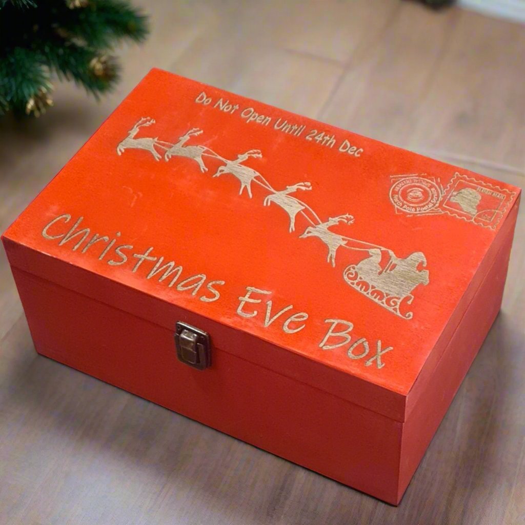 santa red christmas eve box