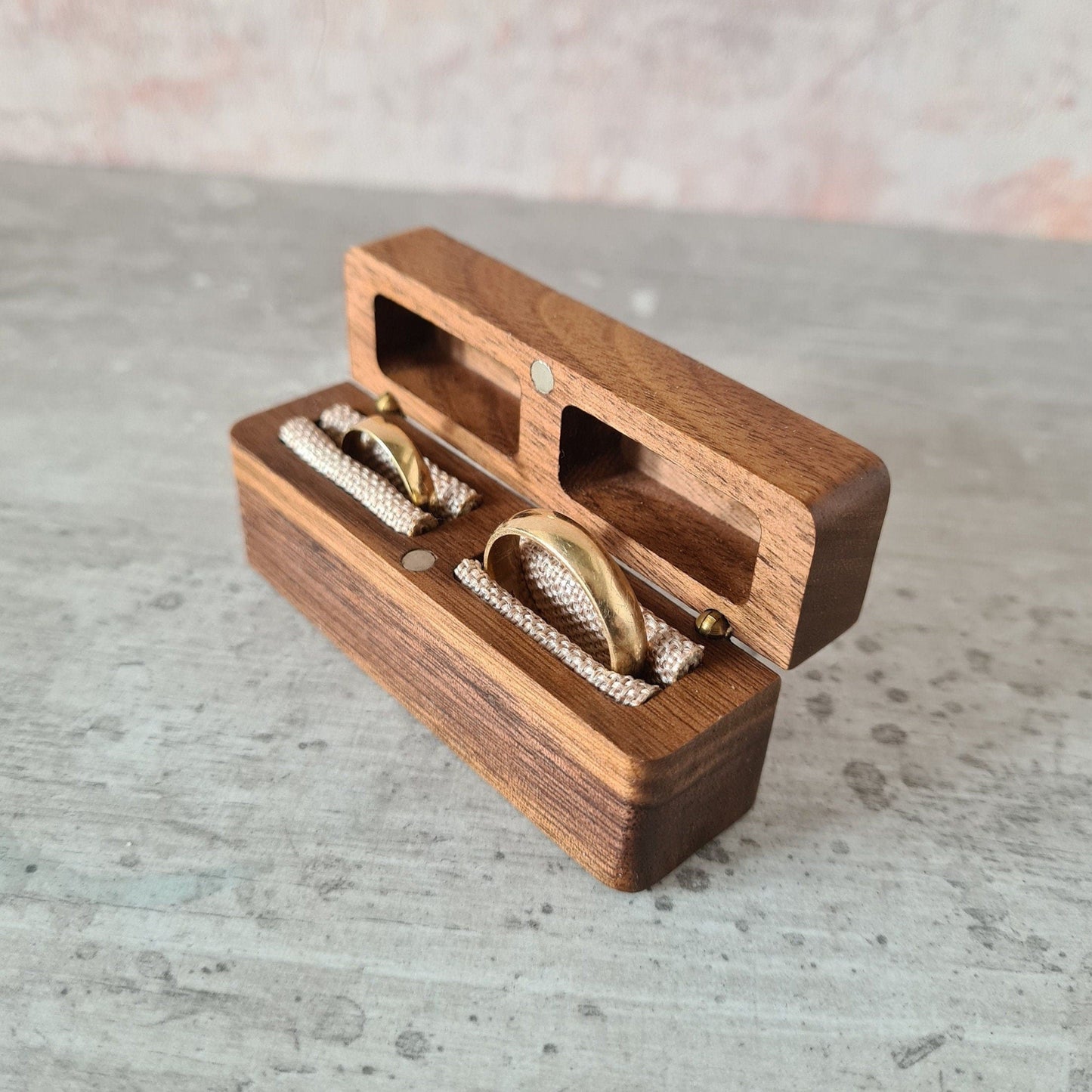 Personalised Wedding/Engagement Ring Box - Walnut Ring Box