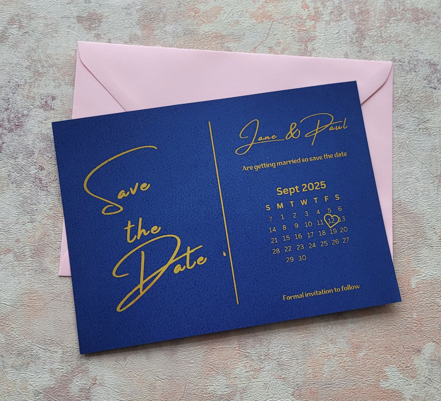 Save the date foil printed cards