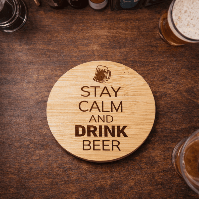 engraved round wooden bottle opener – “to beer or not to beer” funny bar gift (copy)