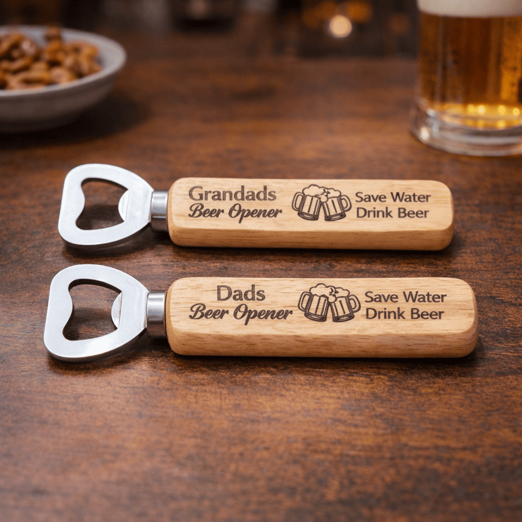 engraved bottle openers in bamboo wood
