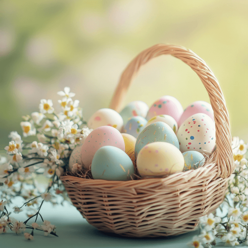 easter basket full of easter eggs