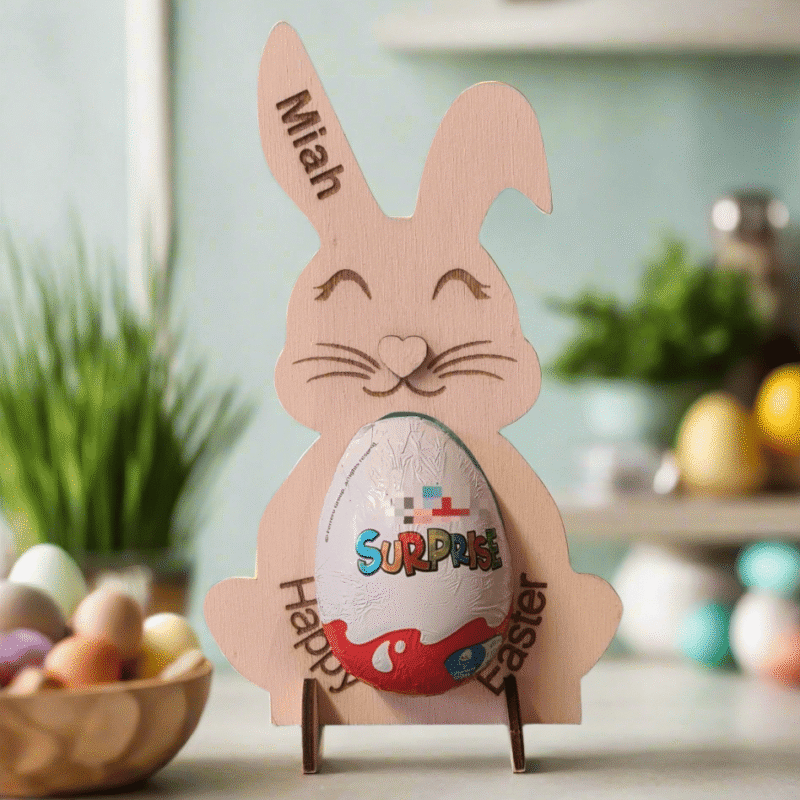 personalised easter bunny chocolate egg holder