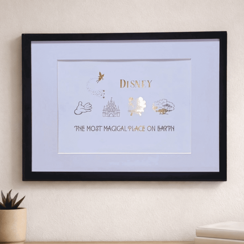 a3 black frame theme park themed foil print personalised family gift