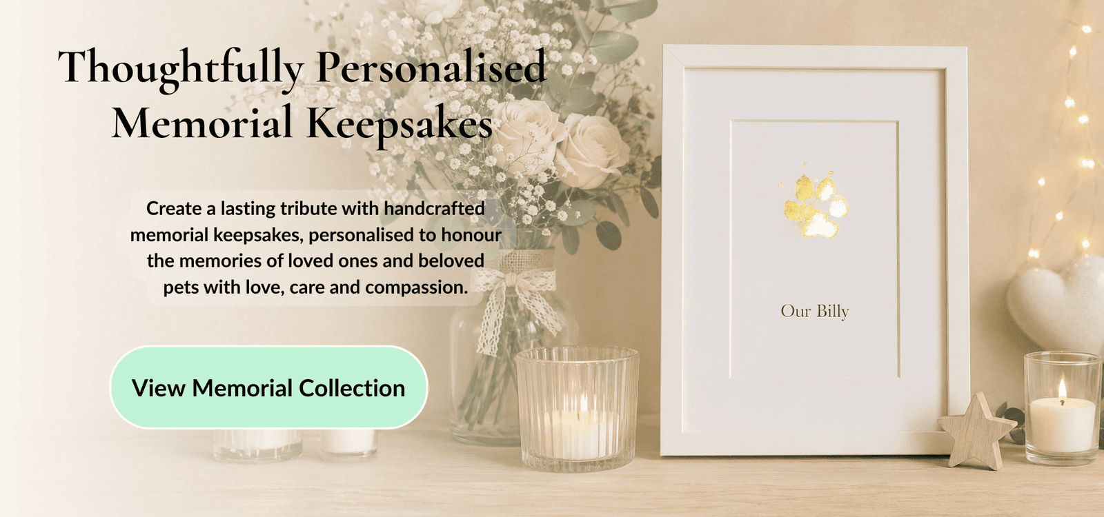 Personalised memorial keepsakes handmade in Cheshire to remember loved ones and pets