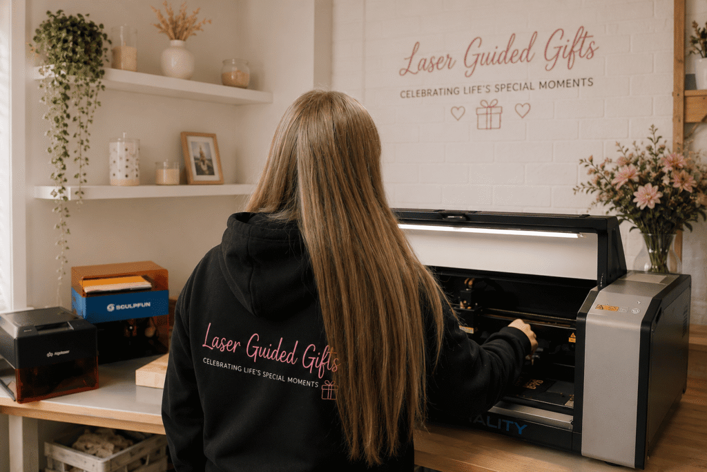 Behind the scenes at Laser Guided Gifts, creating personalised gifts using professional laser engraving equipment in our Cheshire workshop.